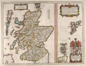 Engraved early map of Scotland